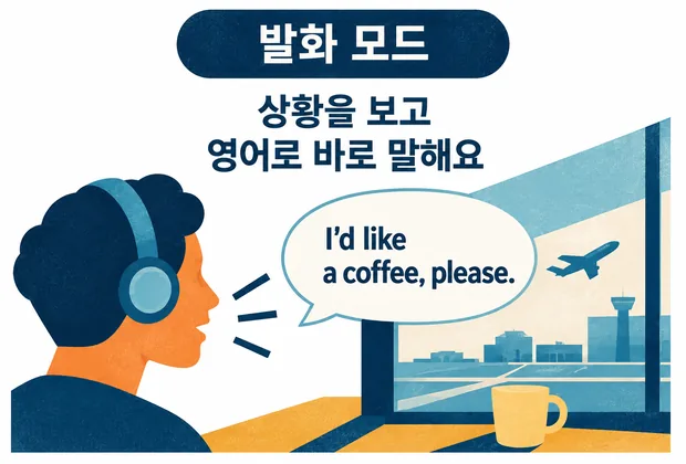 발화 모드 — 상황을 보고 영어로 바로 말하는 화면
